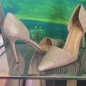 Rose gold sparkle pumps